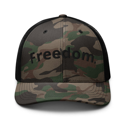 'Freedom' Embroidered Camouflage Trucker