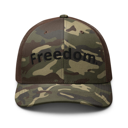 'Freedom' Embroidered Camouflage Trucker