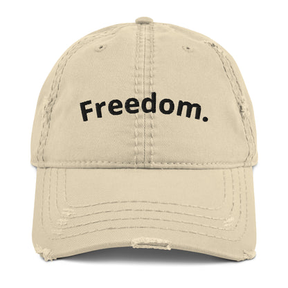 'Freedom' Embroidered Distressed Hat