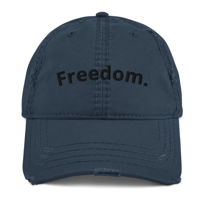 'Freedom' Embroidered Distressed Hat